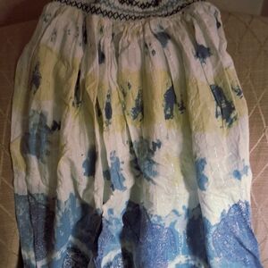 Justice Blue and Yellow Patterned Skirt
